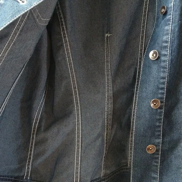 Coldwater Creek-Womens Petite (P14) Blue Jean Type Jacket - Picture 7 of 9
